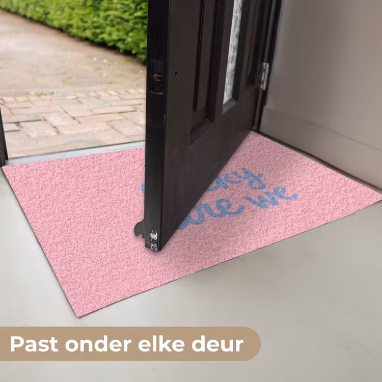 Deurmat - How lucky are we - Klavervier - Roze - Blauw — 7