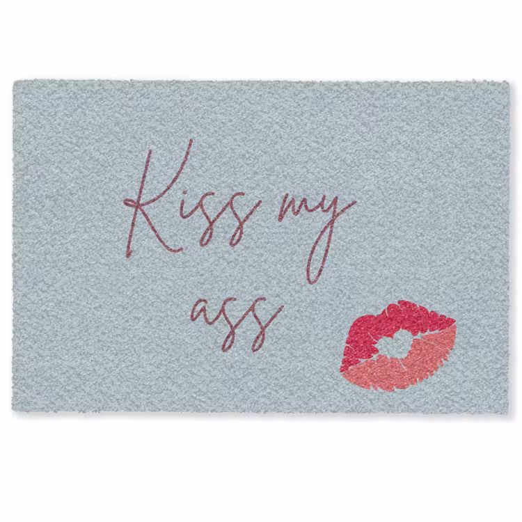 Deurmat - Kiss my ass - Lip - Blauw — 1