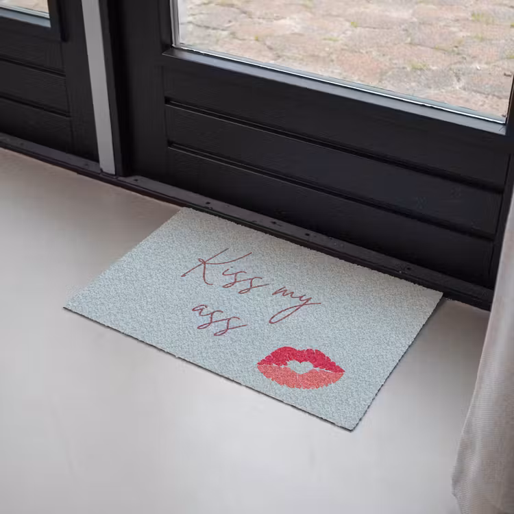 Deurmat - Kiss my ass - Lip - Blauw — 2