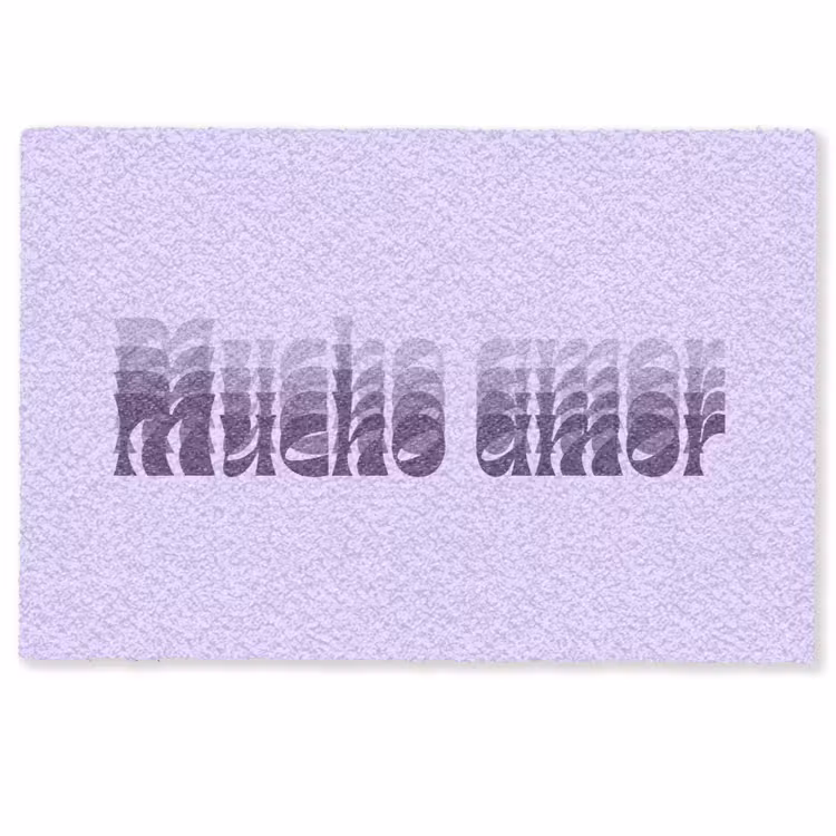 Deurmat - Mucho amor - Paars - Gelaagde letters — 1