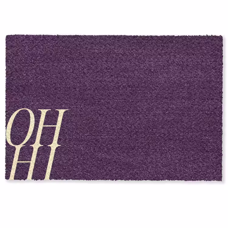 Deurmat - Oh hi - Paars - Cursief — 1
