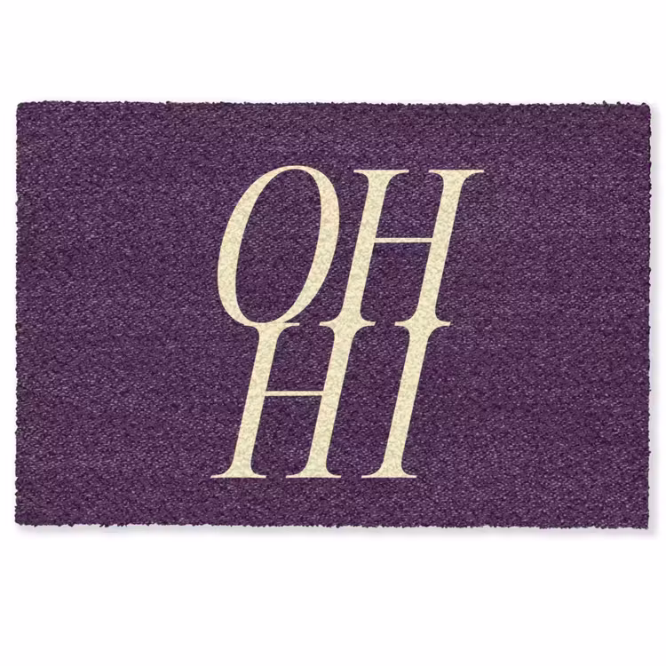 Deurmat - Oh hi - Paars - Minimalistisch — 1