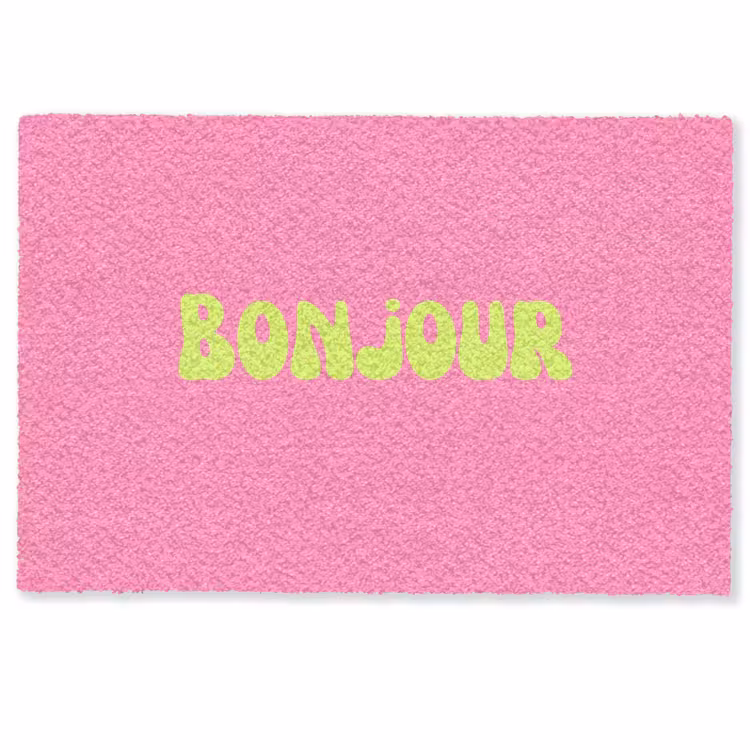 Deurmat - Roze - Groene bonjour - Organisch — 1