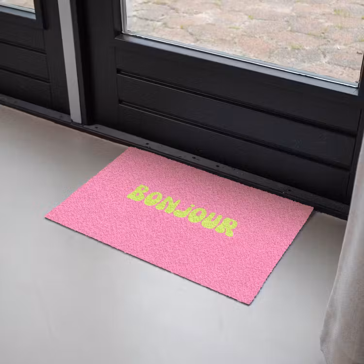 Deurmat - Roze - Groene bonjour - Organisch — 2