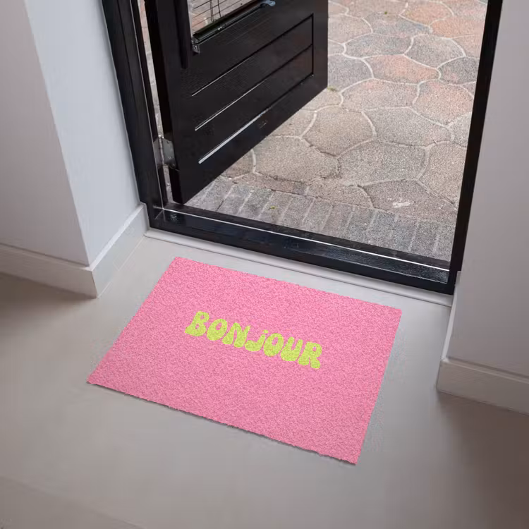 Deurmat - Roze - Groene bonjour - Organisch — 4