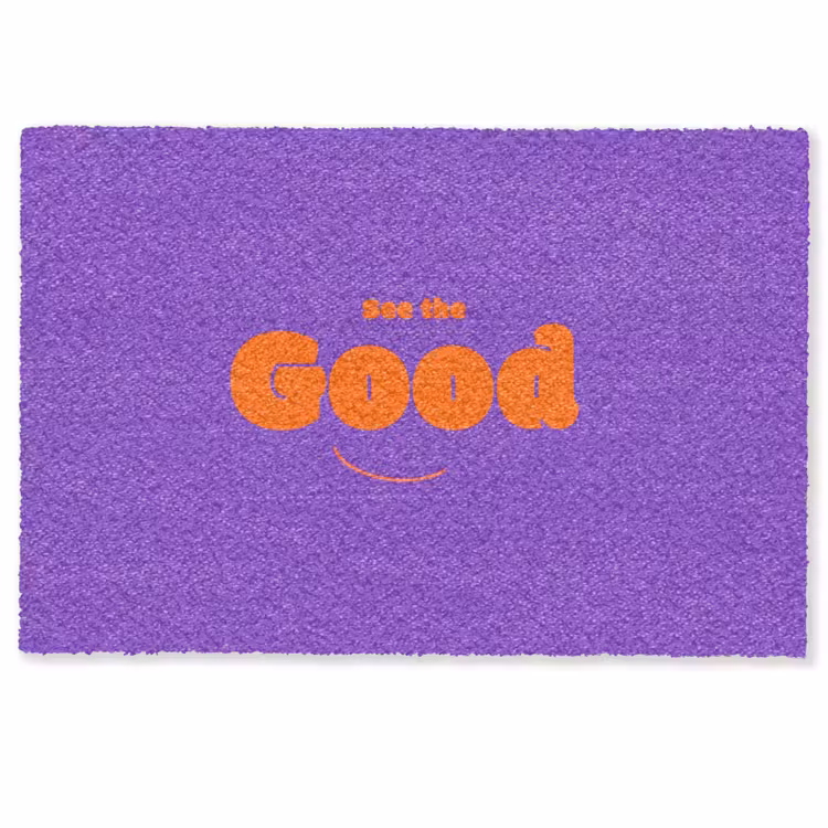 Deurmat - See the good - Oranje - Paars - Smiley — 1