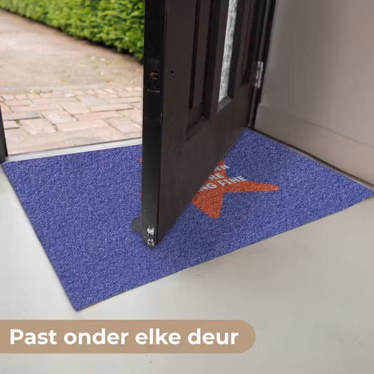 Deurmat - Slow down you're doing fine - Ster - Blauw — 7