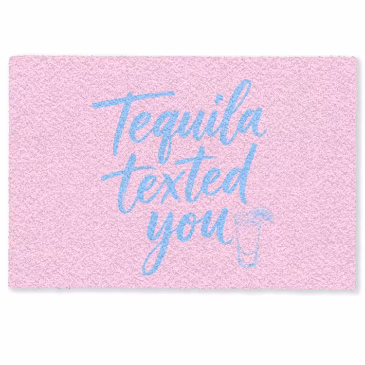 Deurmat - Tequila texted you - Roze - Blauw — 1