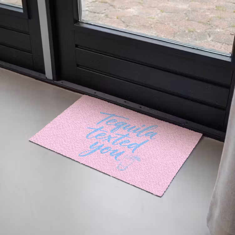 Deurmat - Tequila texted you - Roze - Blauw — 2