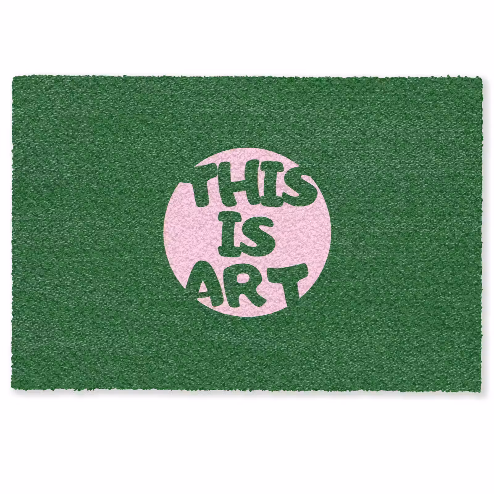 Deurmat - Cirkel - Roze - Tekst - Art — 1
