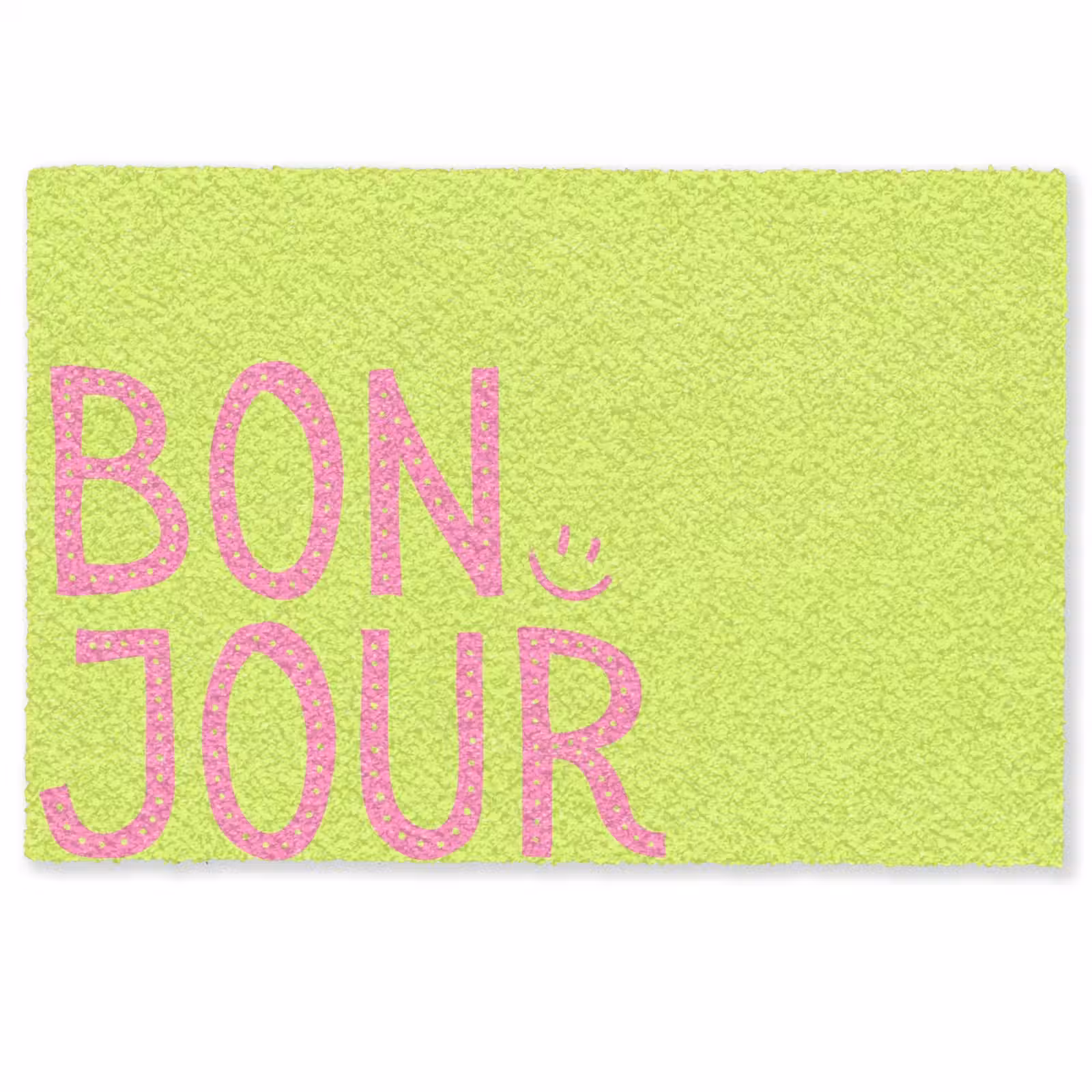 Deurmat - Groen - Smiley - Bonjour - Roze — 1