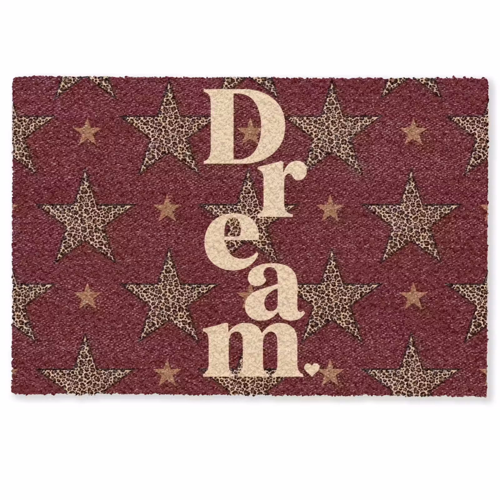 Deurmat - Sterren - Luipaardprint - Dream - Bordeaux — 1