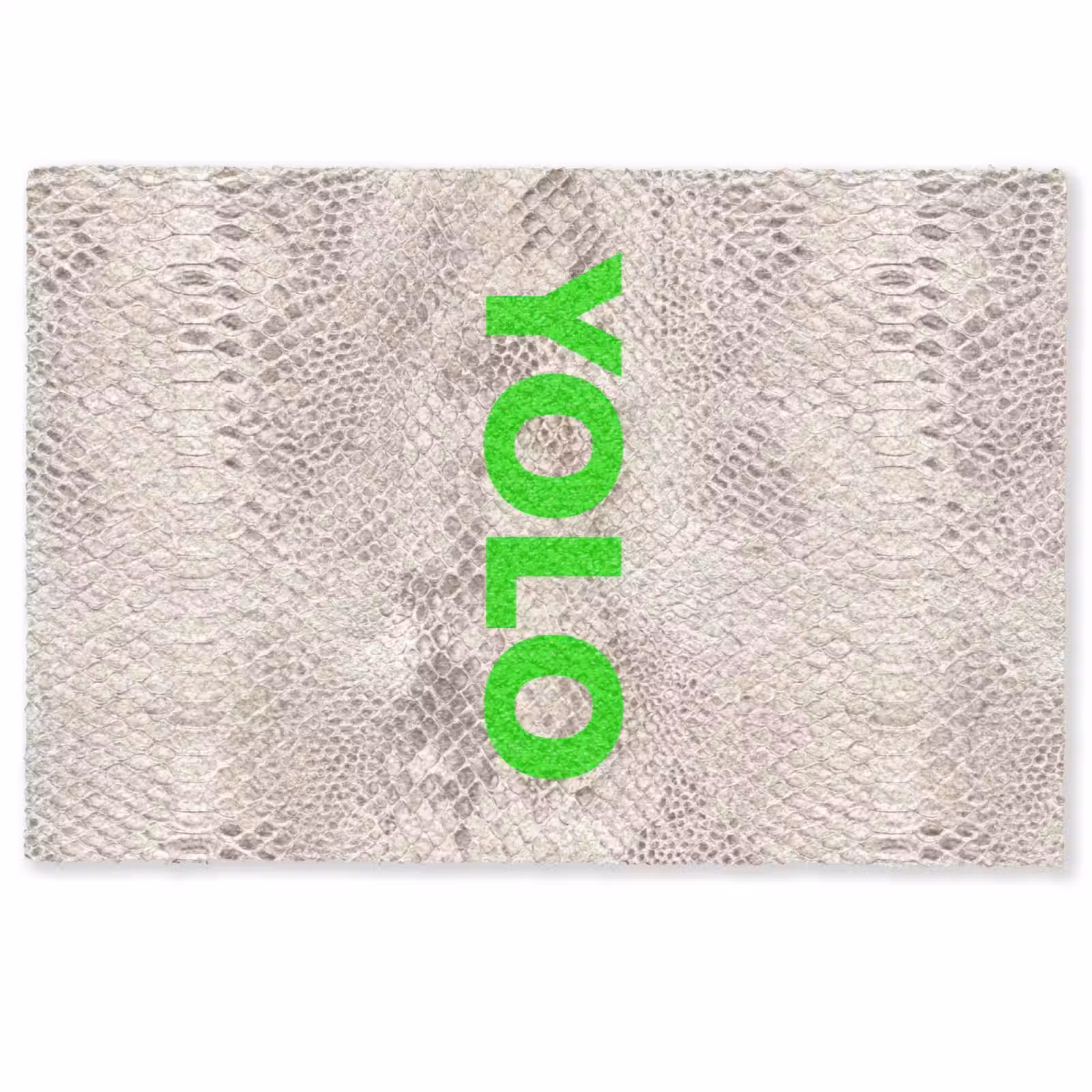 Deurmat - YOLO - Groen - Neon - Slangenprnt — 1