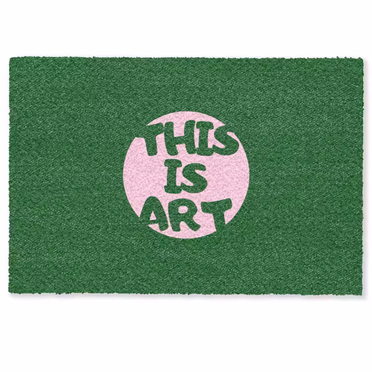 Deurmat - Cirkel - Roze - Tekst - Art — 1