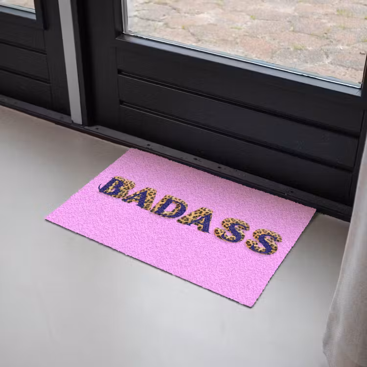 Deurmat - Felroze - Badass - Panterprint - Schaduw — 2