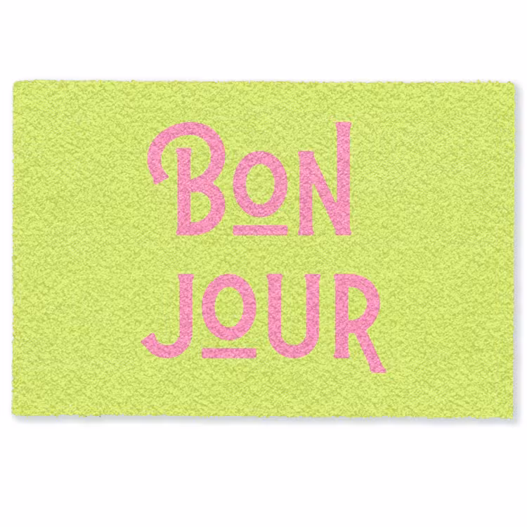 Deurmat - Groen - Roze bonjour - art-deco — 1