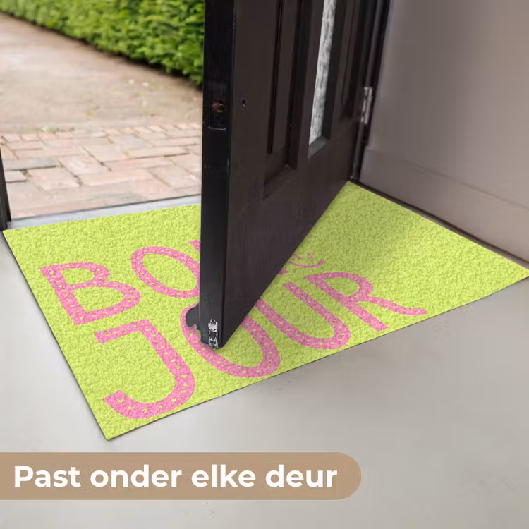 Deurmat - Groen - Smiley - Bonjour - Roze — 7
