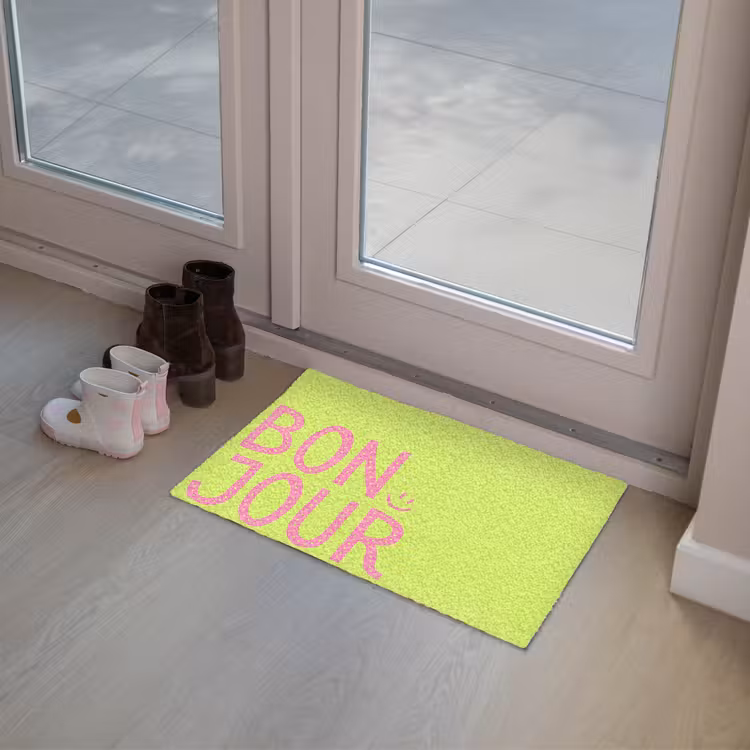 Deurmat - Groen - Smiley - Bonjour - Roze — 8