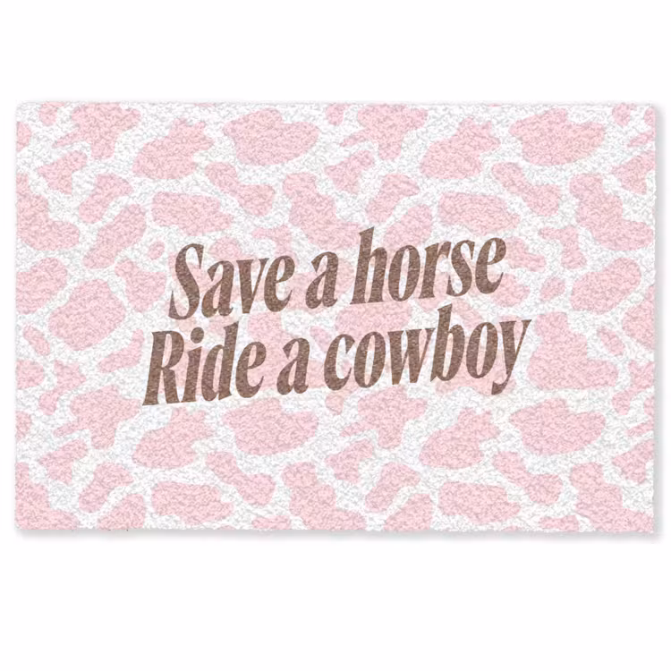Deurmat - Koeienprint - Roze - Cowboy - Horse — 1