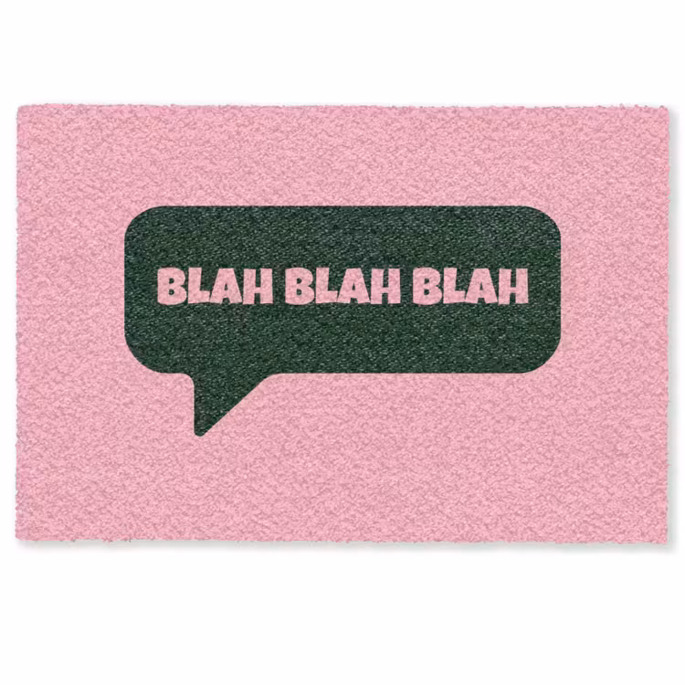 Deurmat - Roze - Tekstwolk - Groen - BLAH BLAH BLAH — 1