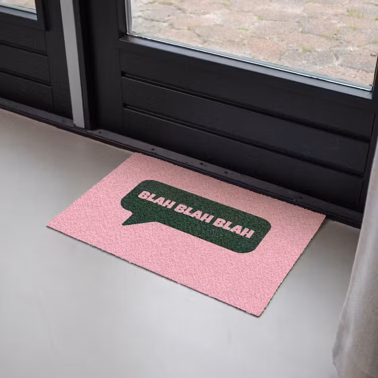 Deurmat - Roze - Tekstwolk - Groen - BLAH BLAH BLAH — 2