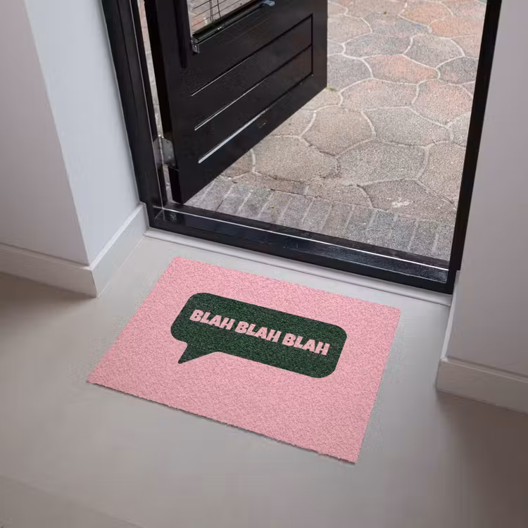 Deurmat - Roze - Tekstwolk - Groen - BLAH BLAH BLAH — 4