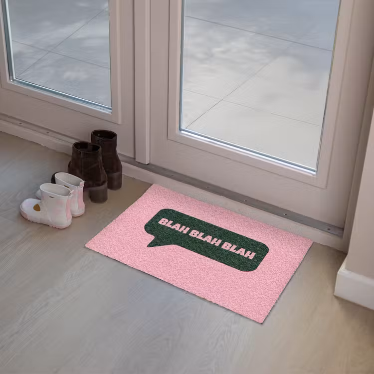 Deurmat - Roze - Tekstwolk - Groen - BLAH BLAH BLAH — 8