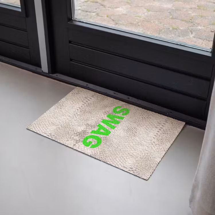 Deurmat - Slangenprint - SWAG - Neon - Groen — 2