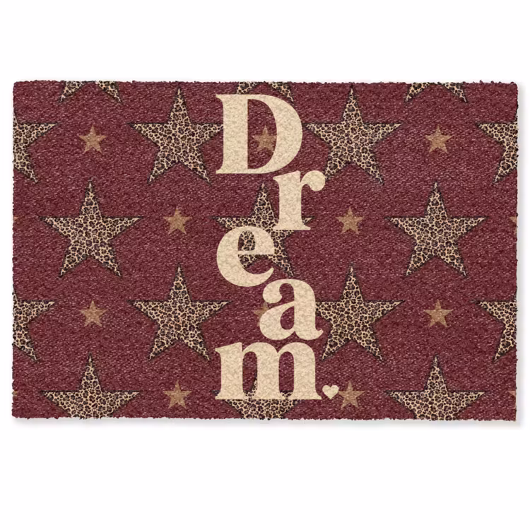 Deurmat - Sterren - Luipaardprint - Dream - Bordeaux — 1