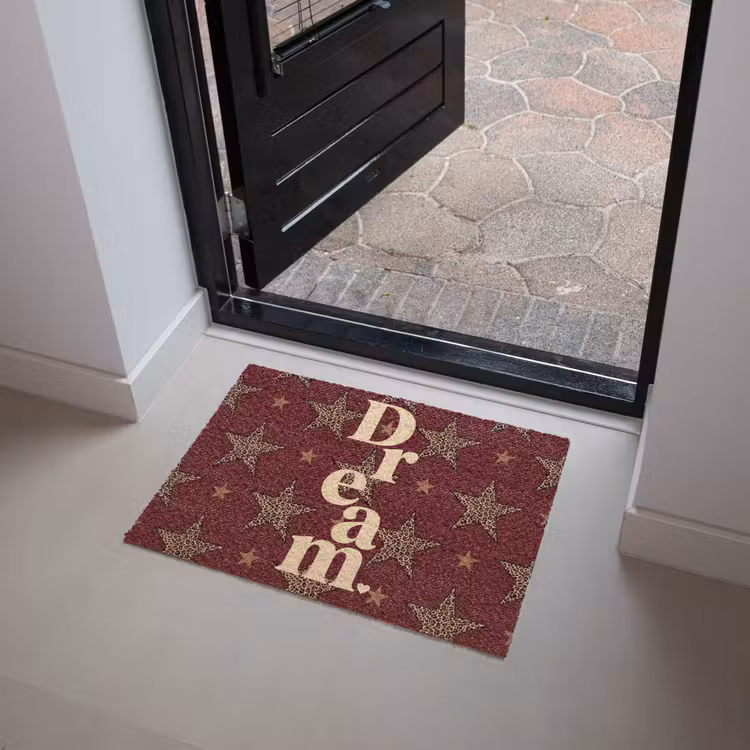 Deurmat - Sterren - Luipaardprint - Dream - Bordeaux — 4