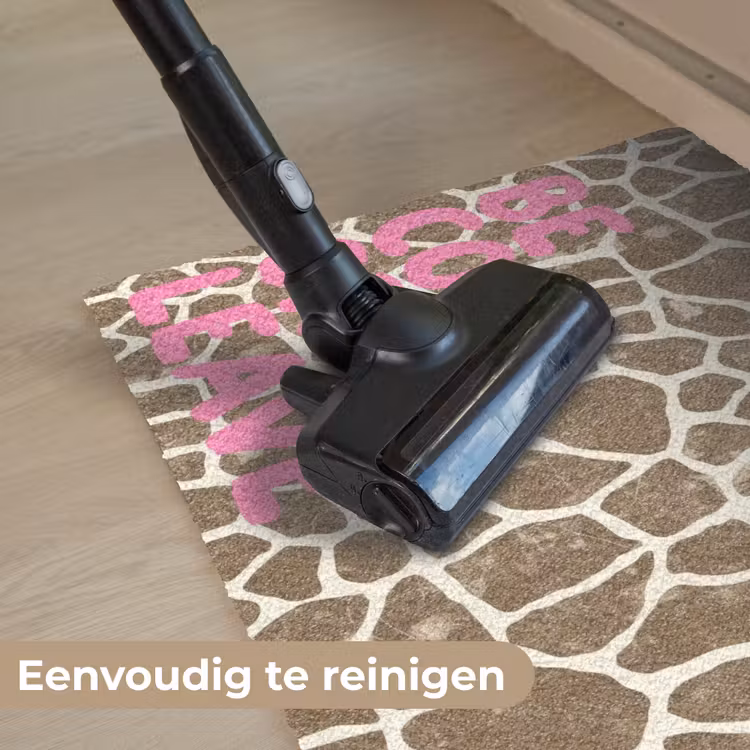 Deurmat - Tekst - Be cool or leave - Roze - Giraffenprint — 9