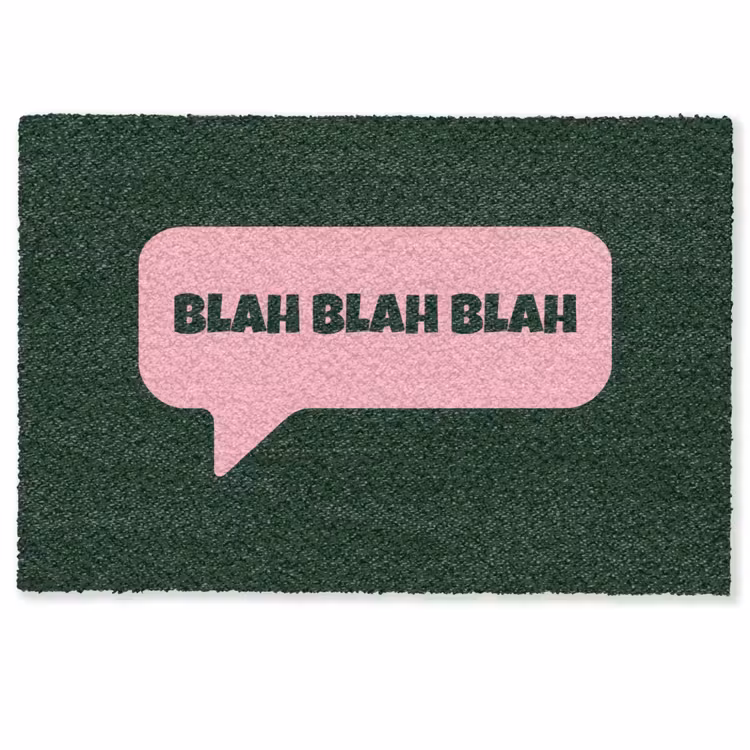 Deurmat - Tekstwolk - BLAH BLAH BLAH - Roze — 1