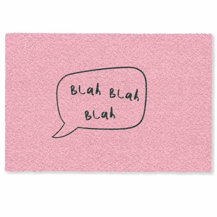 Deurmat - Tekstwolkje - BLAH BLAH BLAH - Roze — 1