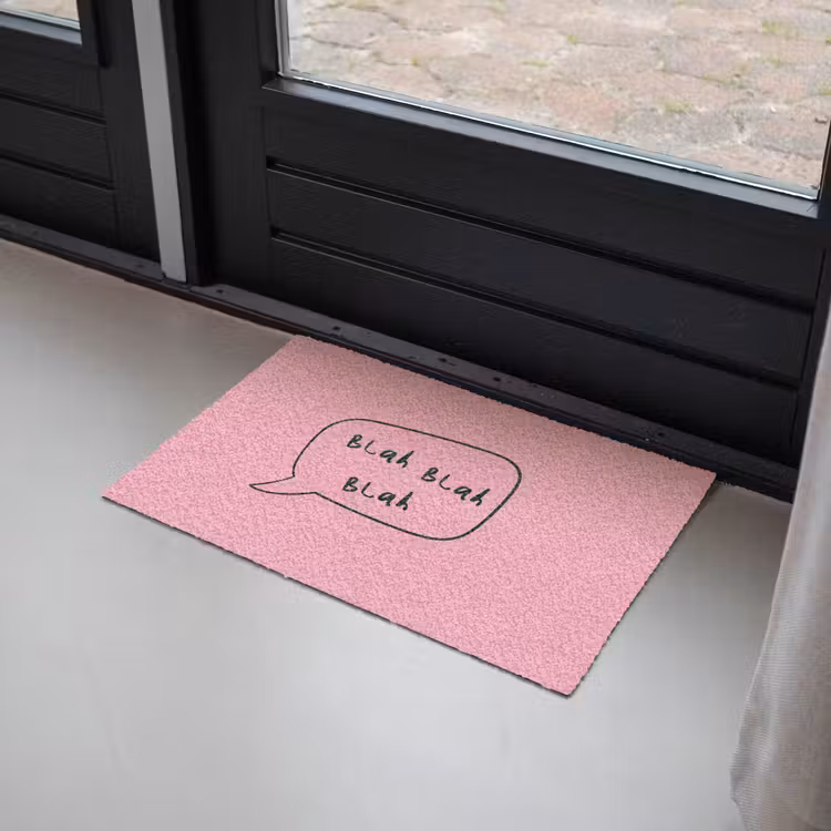Deurmat - Tekstwolkje - BLAH BLAH BLAH - Roze — 2