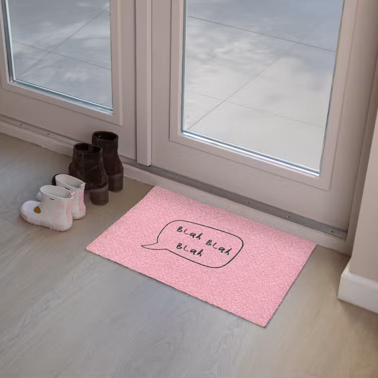 Deurmat - Tekstwolkje - BLAH BLAH BLAH - Roze — 8