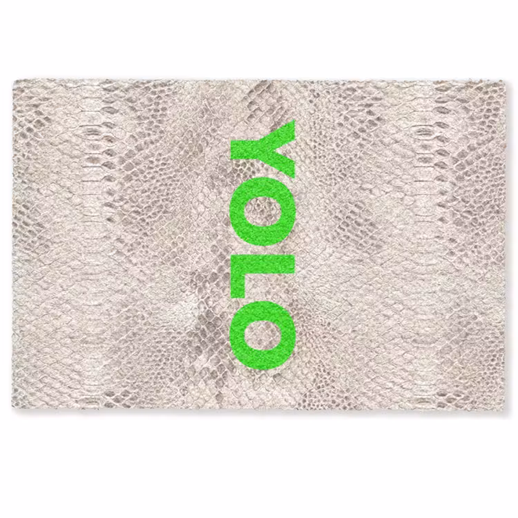 Deurmat - YOLO - Groen - Neon - Slangenprnt — 1
