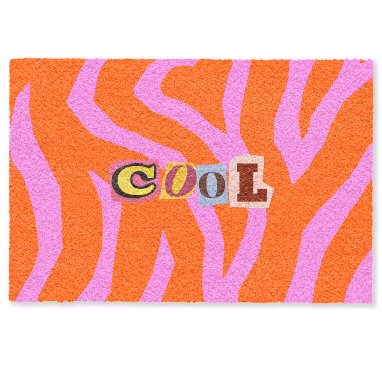 Deurmat - Zebraprint - Grafisch - COOL - Oranje — 1