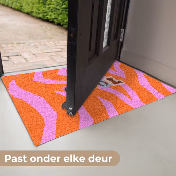 Deurmat - Zebraprint - Grafisch - COOL - Oranje — 7