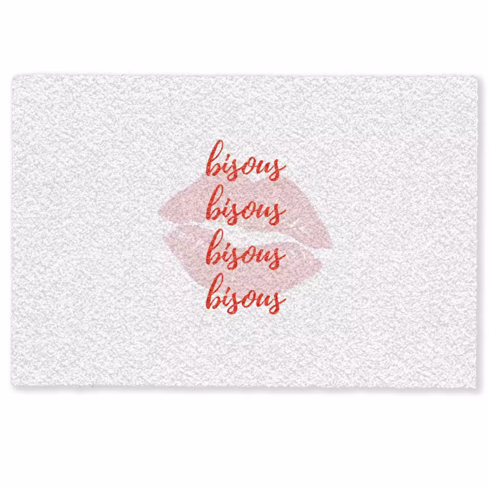Deurmat - Bisous - Lip - Wit - Rood — 1