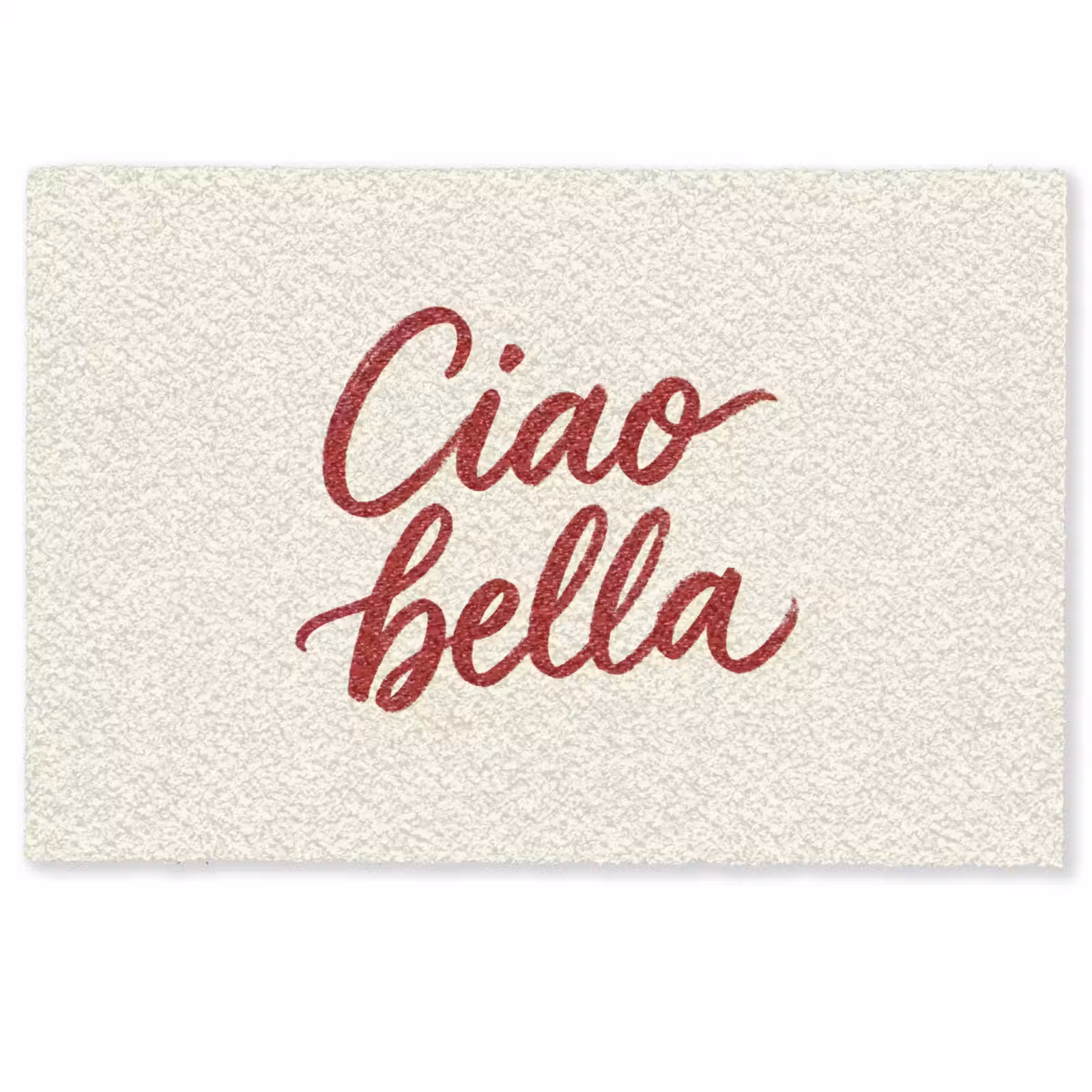 Deurmat - Ciao bella - Rood - Wit - Minimalistisch — 1