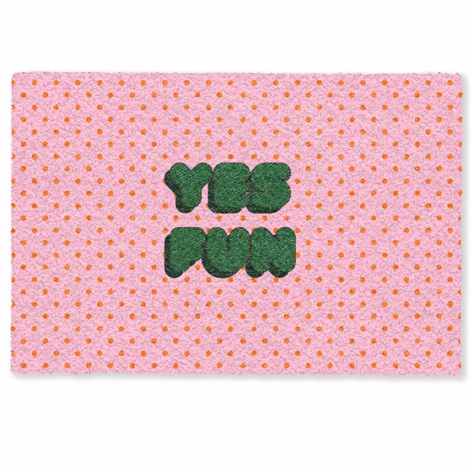 Deurmat - Yes fun - Groen - Roze - Stippen — 1