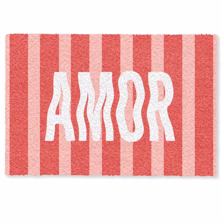 Deurmat - Amor - Strepen - Rood - Roze — 1