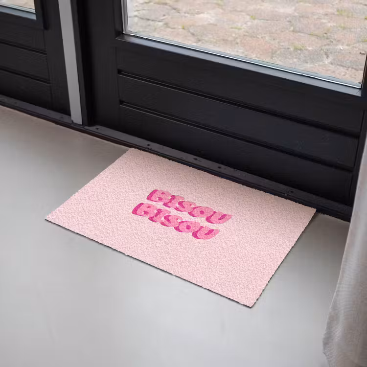 Deurmat - Bisou - Roze - Dikke letters — 2