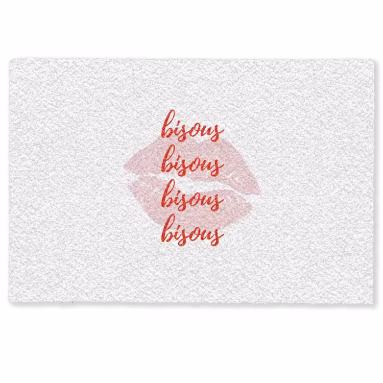 Deurmat - Bisous - Lip - Wit - Rood — 1