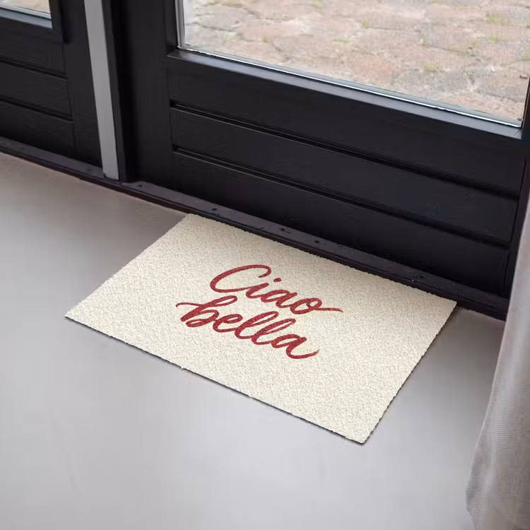 Deurmat - Ciao bella - Rood - Wit - Minimalistisch — 2