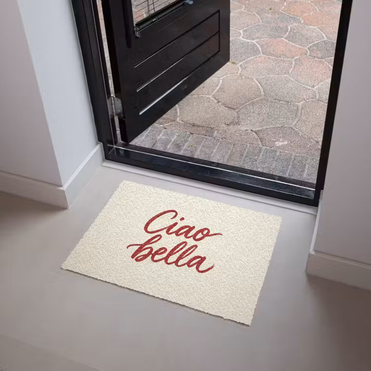 Deurmat - Ciao bella - Rood - Wit - Minimalistisch — 4