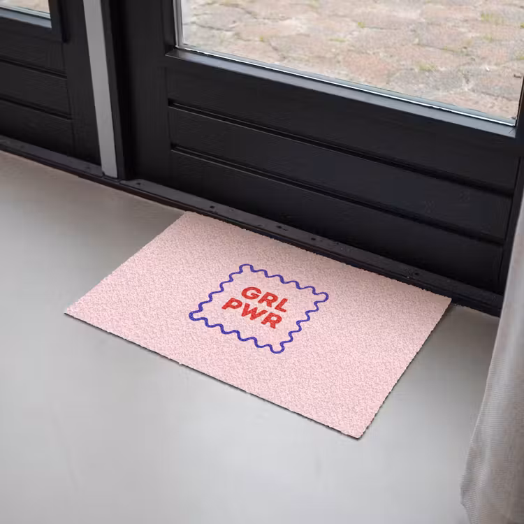 Deurmat - Grl pwr - Roze - Kader — 2