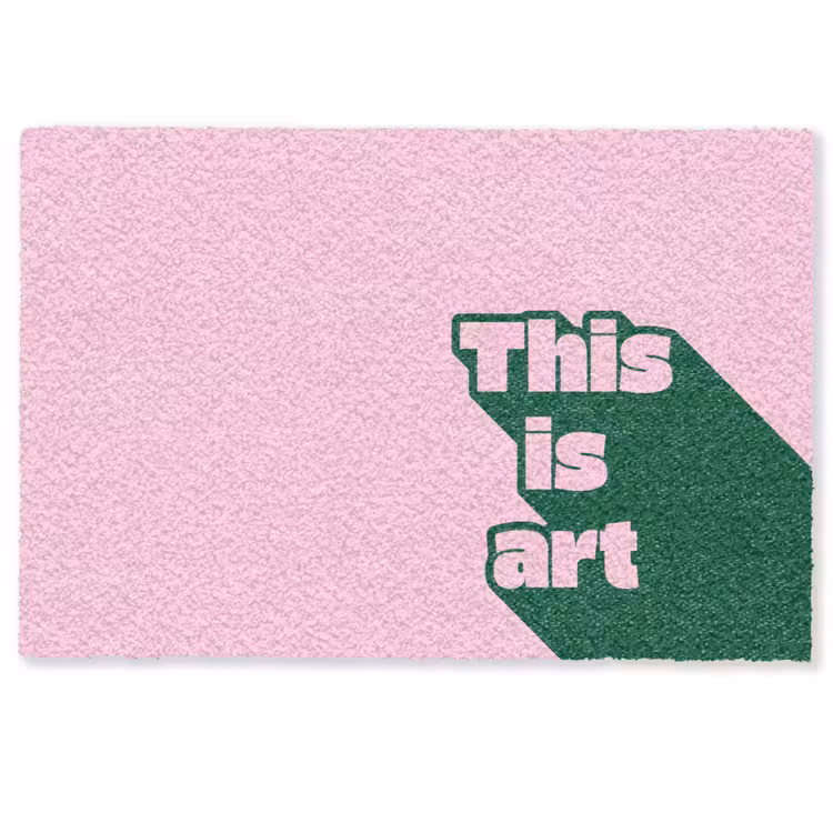 Deurmat - Groen - Teskt - This is art - Roze — 1