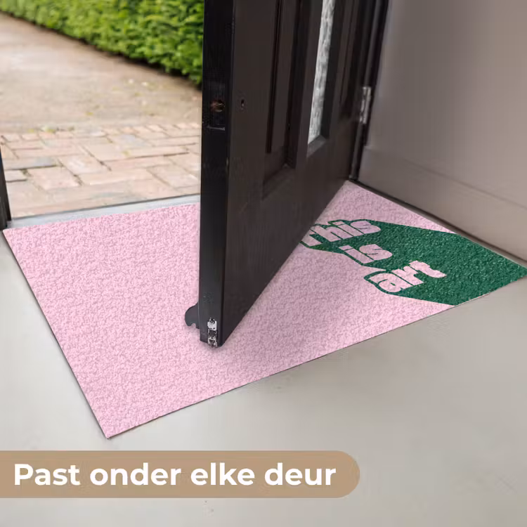Deurmat - Groen - Teskt - This is art - Roze — 7
