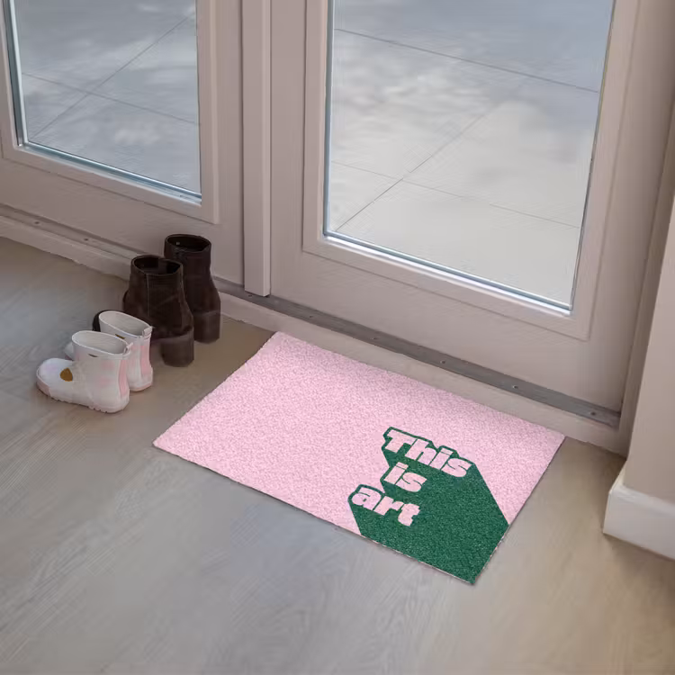 Deurmat - Groen - Teskt - This is art - Roze — 8